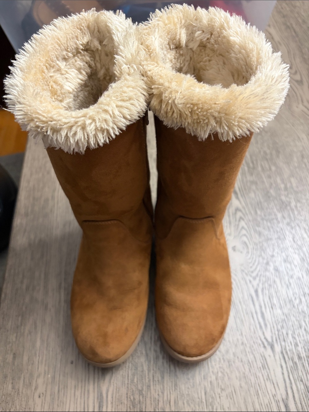 Cat & Jack Girls' Brown Faux-Shearling Winter Boots